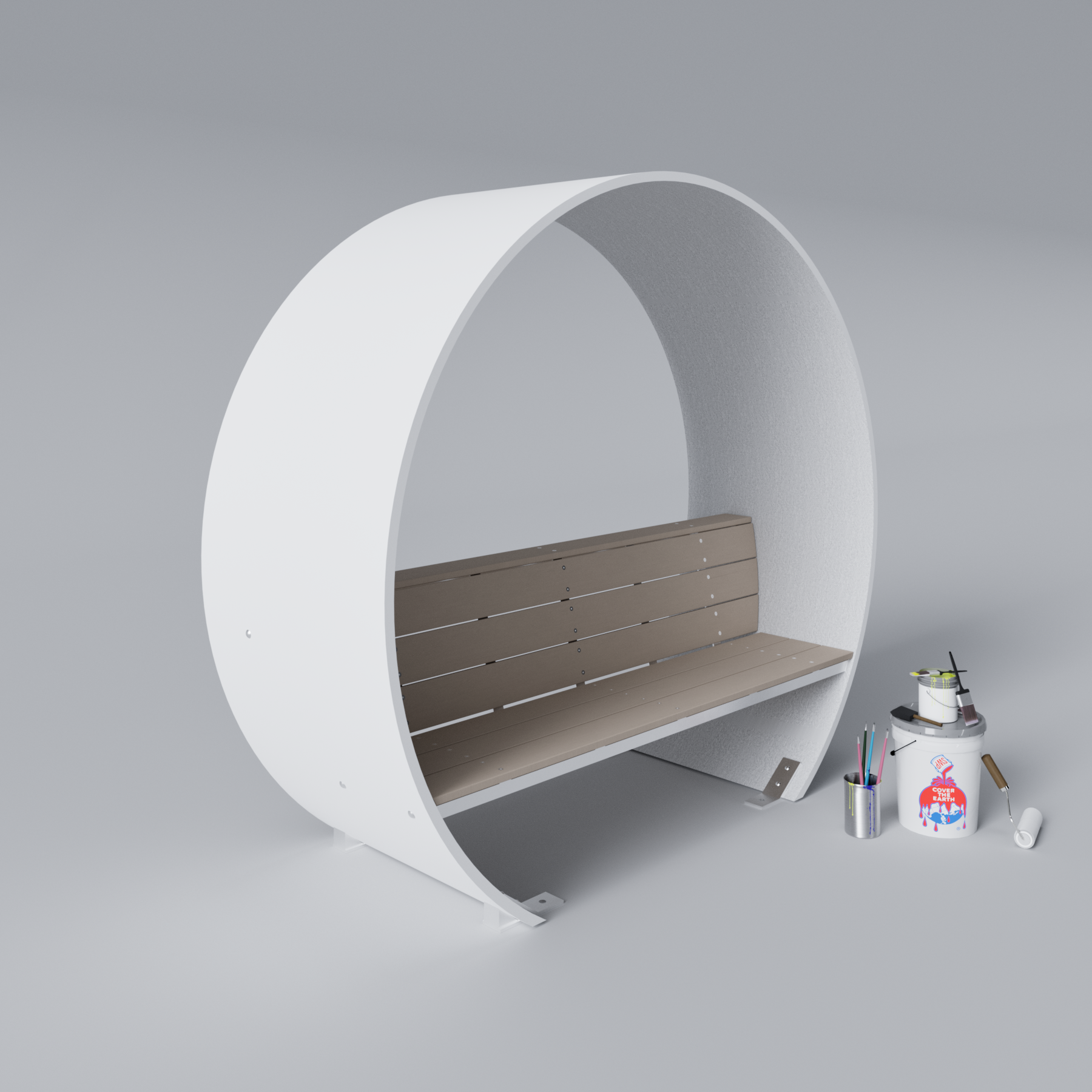 Covered Wind Turbine Blade Bench Primed