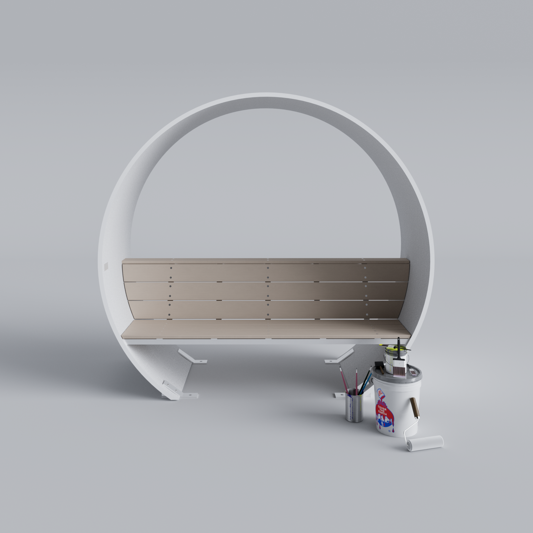 Covered Wind Turbine Blade Bench Primed