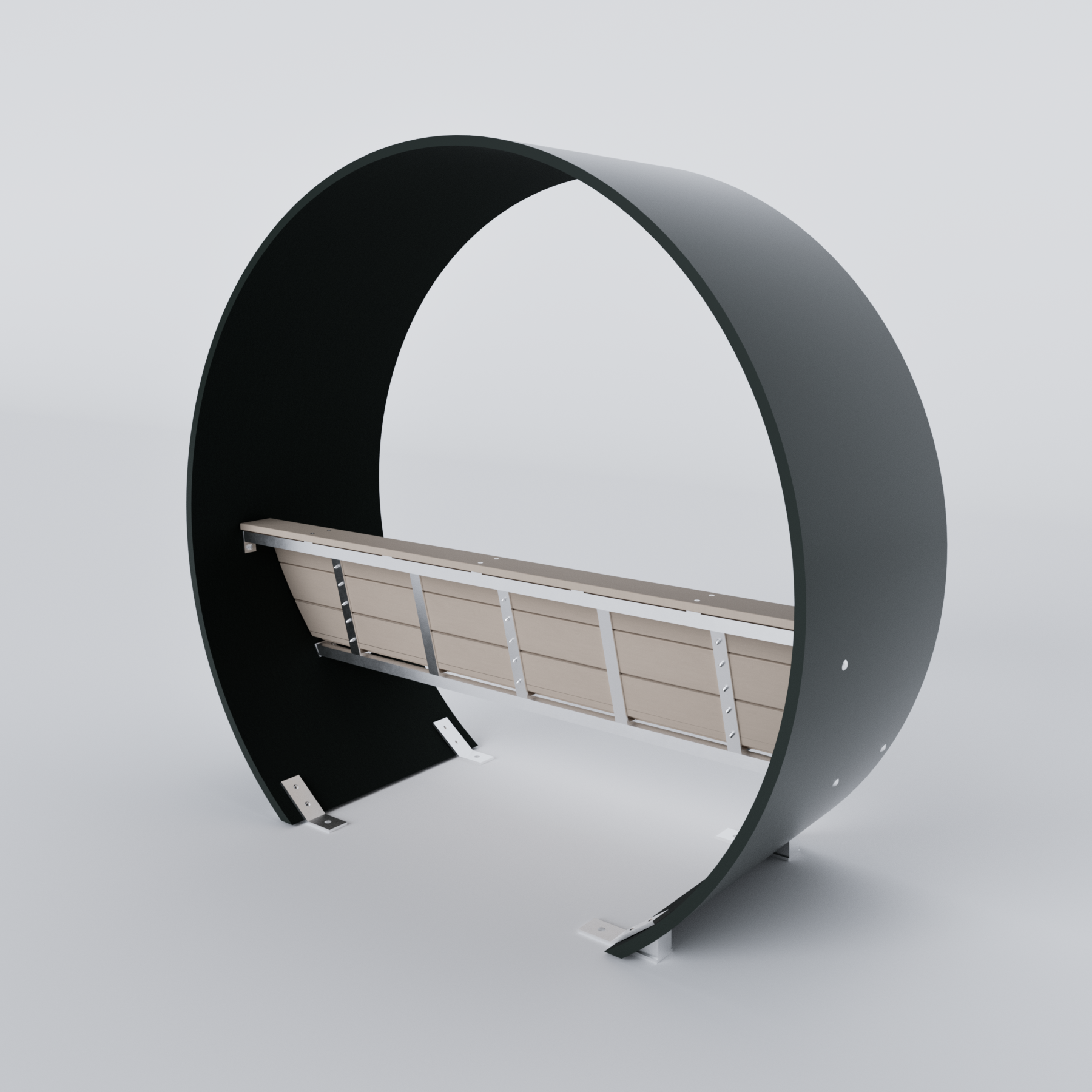 Covered Wind Turbine Blade Bench Jasper