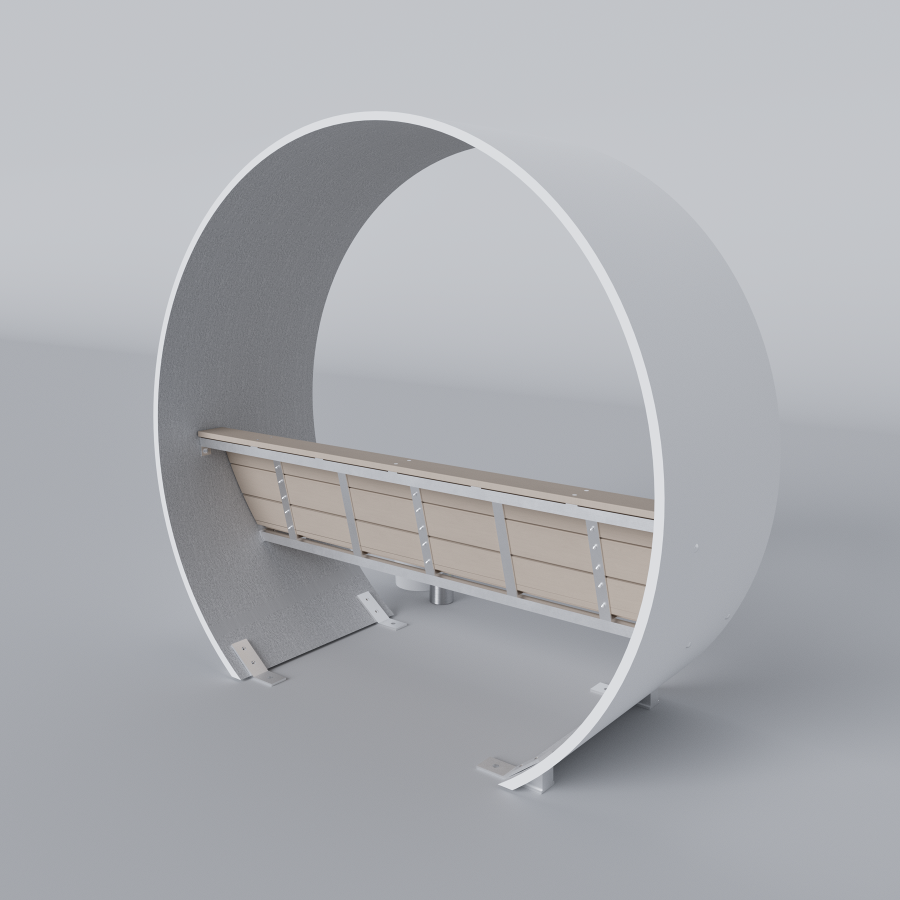 Covered Wind Turbine Blade Bench Primed