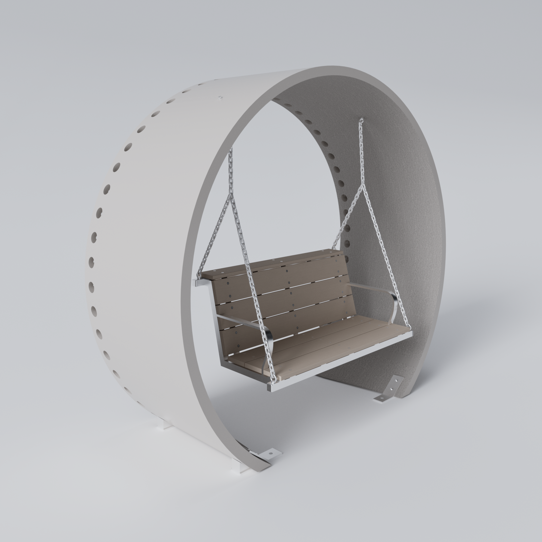 Wind Turbine Blade Covered Bench Swing Skyline Steel