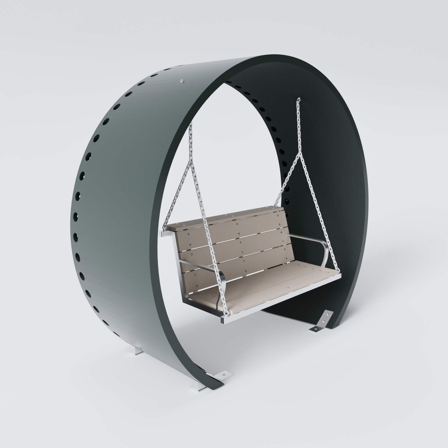 Wind Turbine Blade Covered Bench Swing Jasper