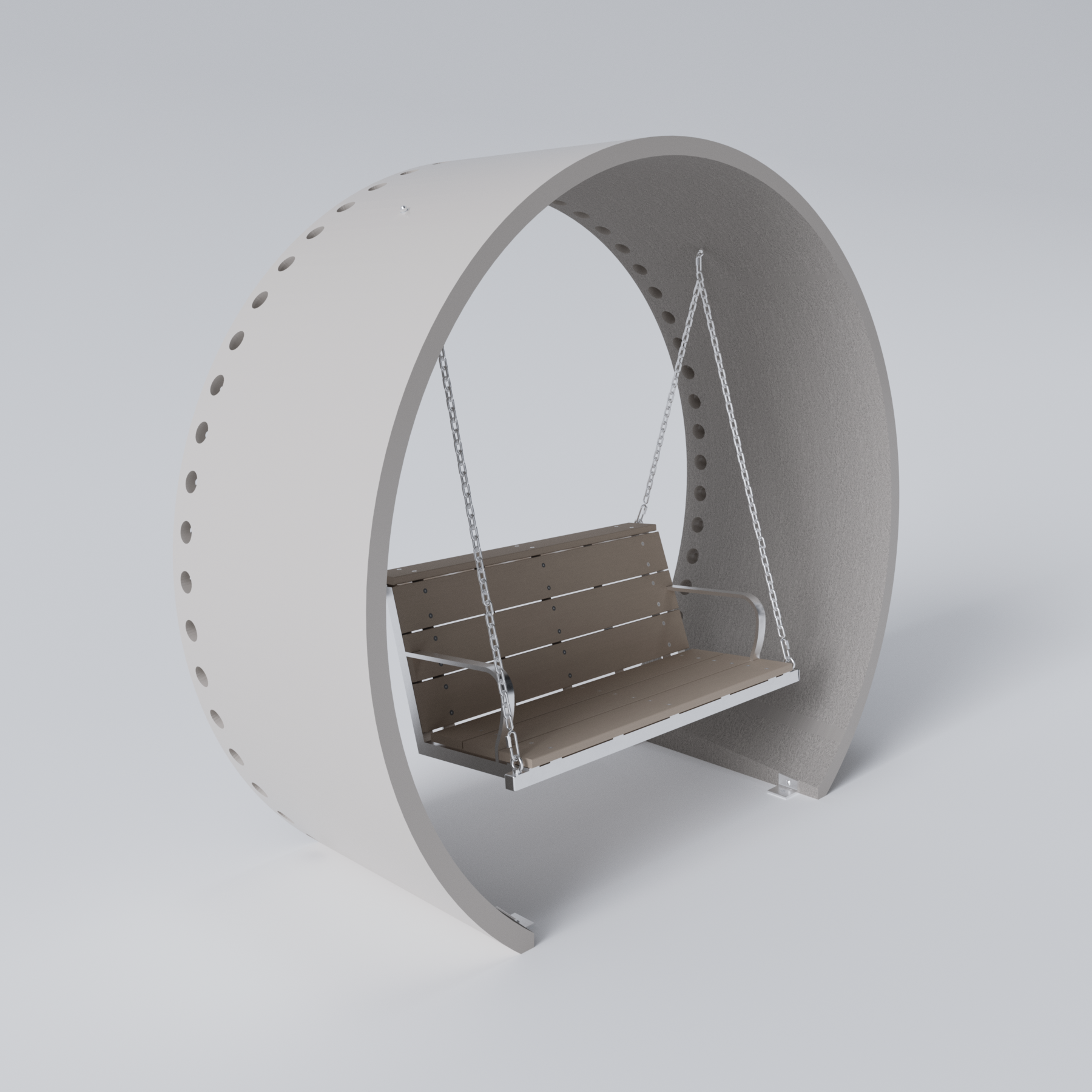 Wind Turbine Blade Covered Bench Swing Skyline Steel