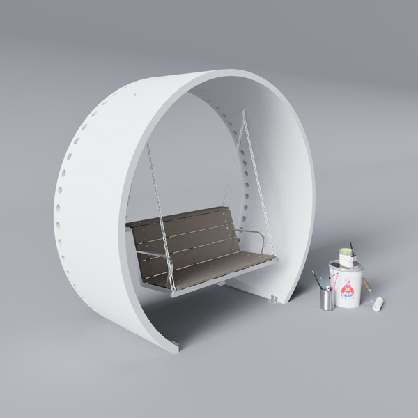 Wind Turbine Blade Covered Bench Swing Primed