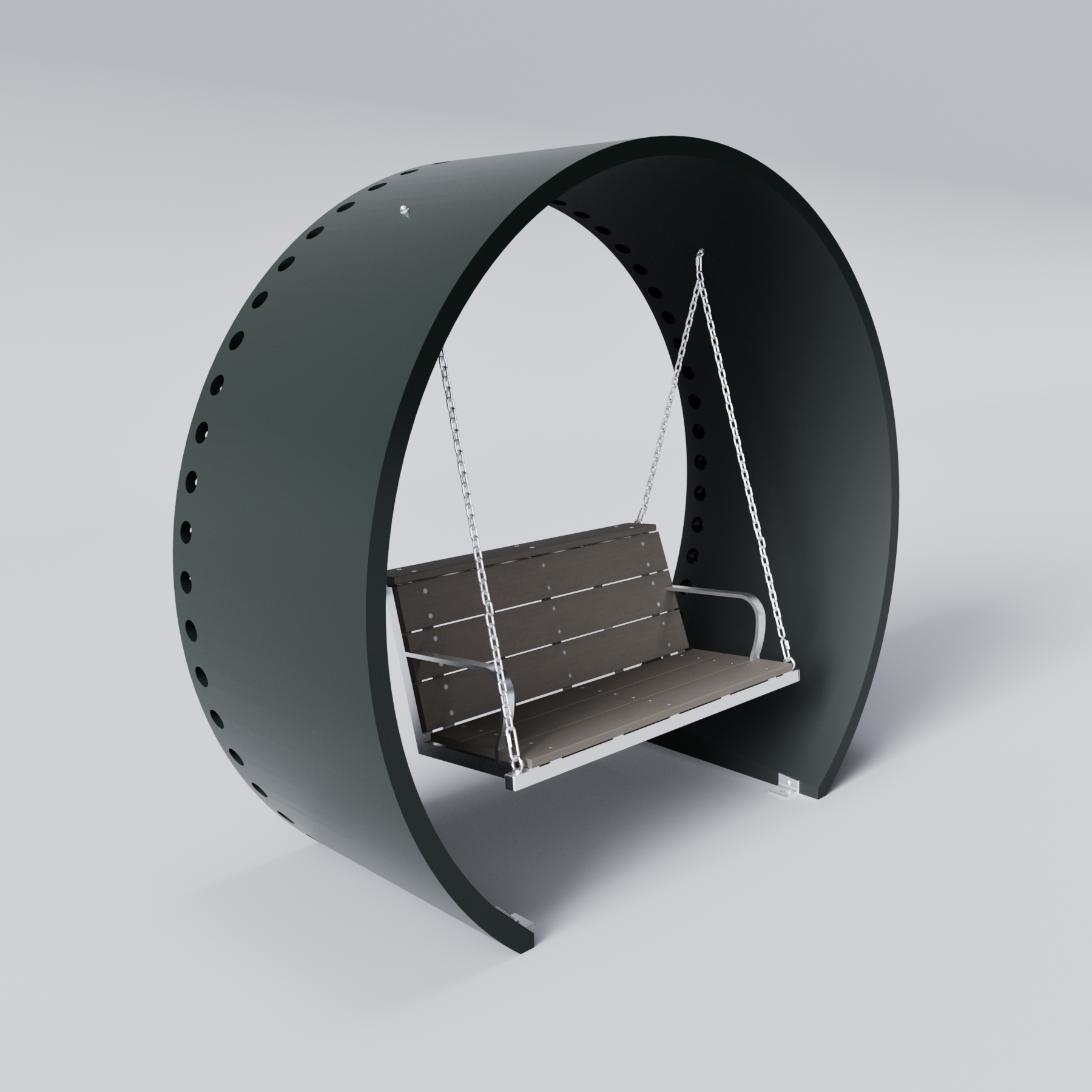 Wind Turbine Blade Covered Bench Swing Jasper