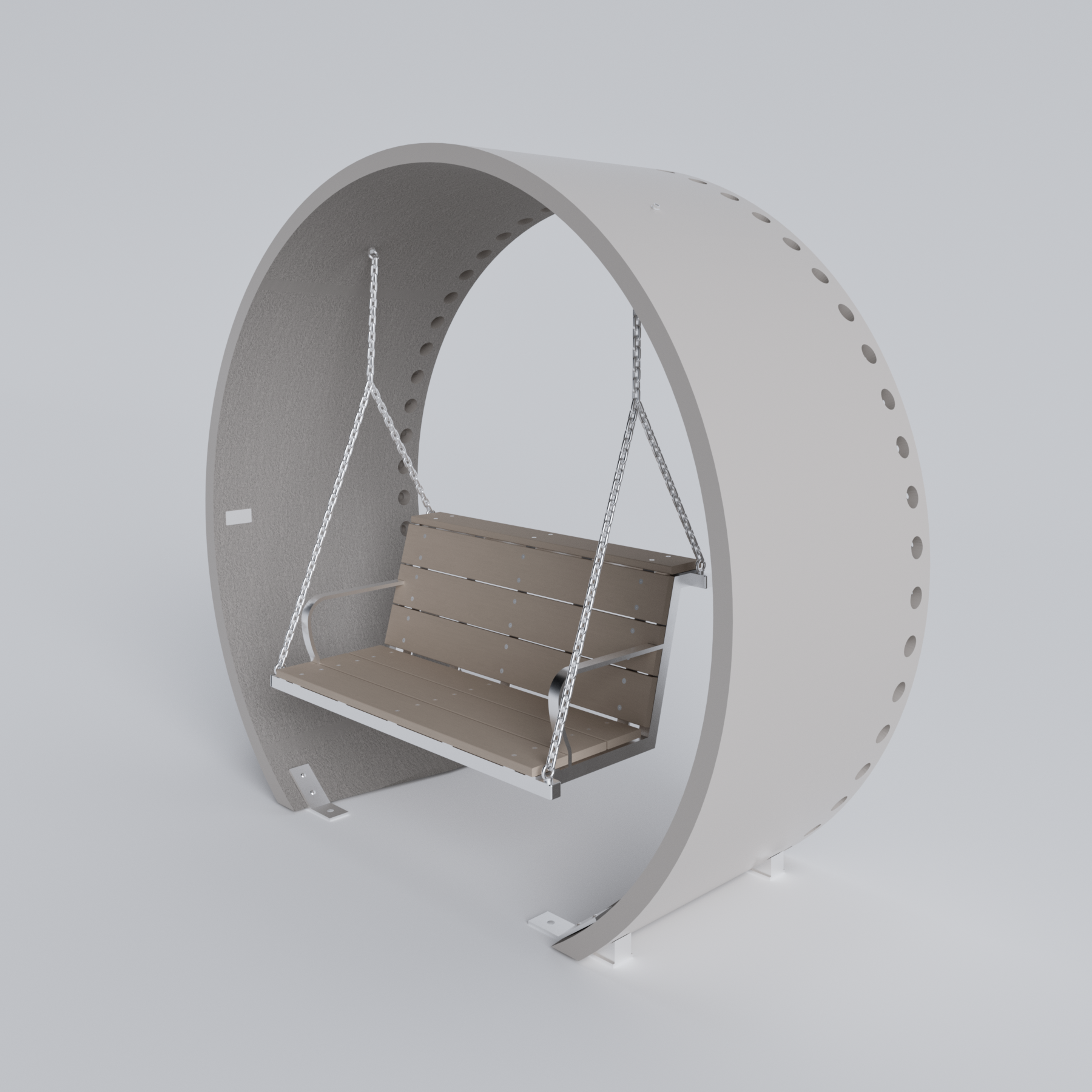 Wind Turbine Blade Covered Bench Swing Skyline Steel