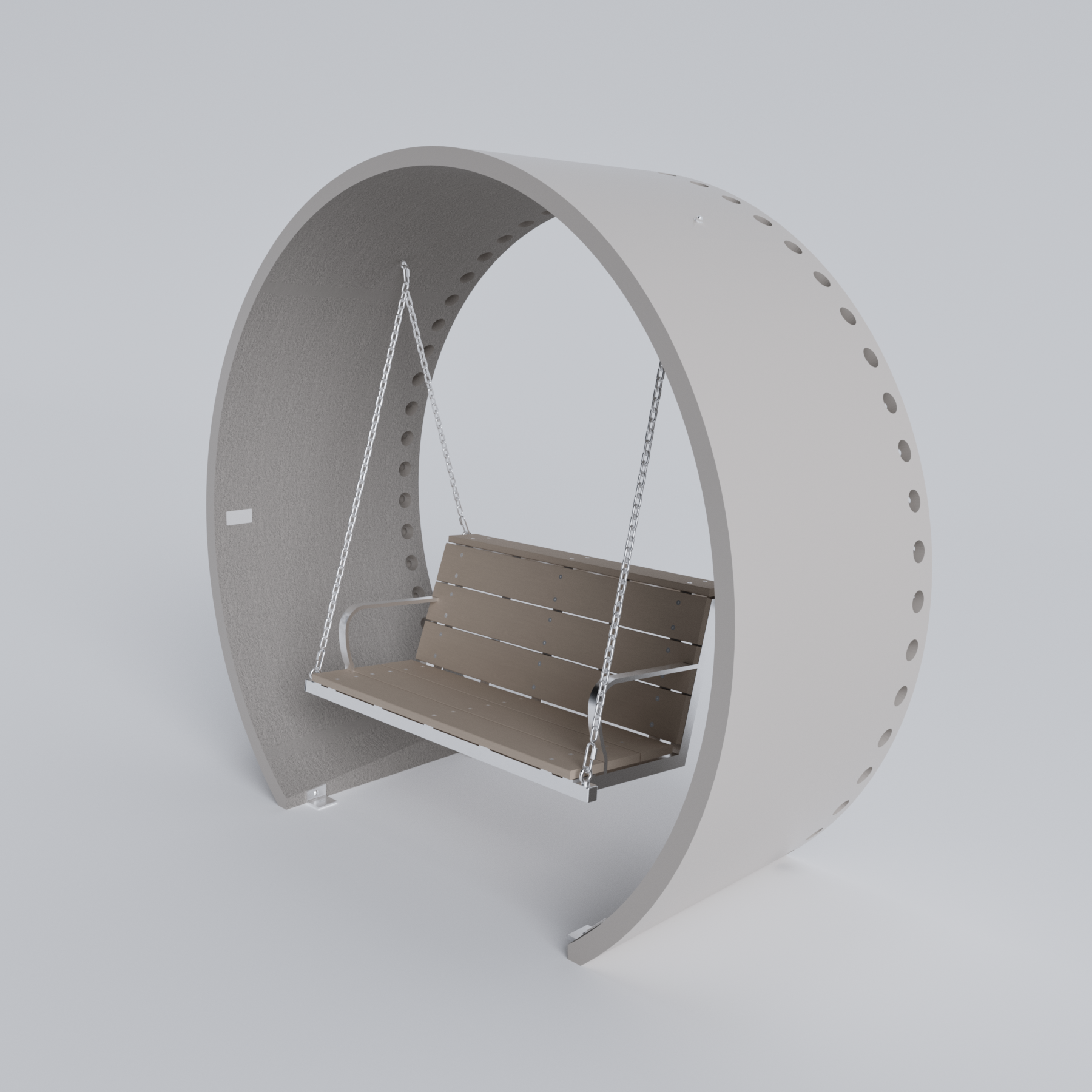 Wind Turbine Blade Covered Bench Swing Skyline Steel