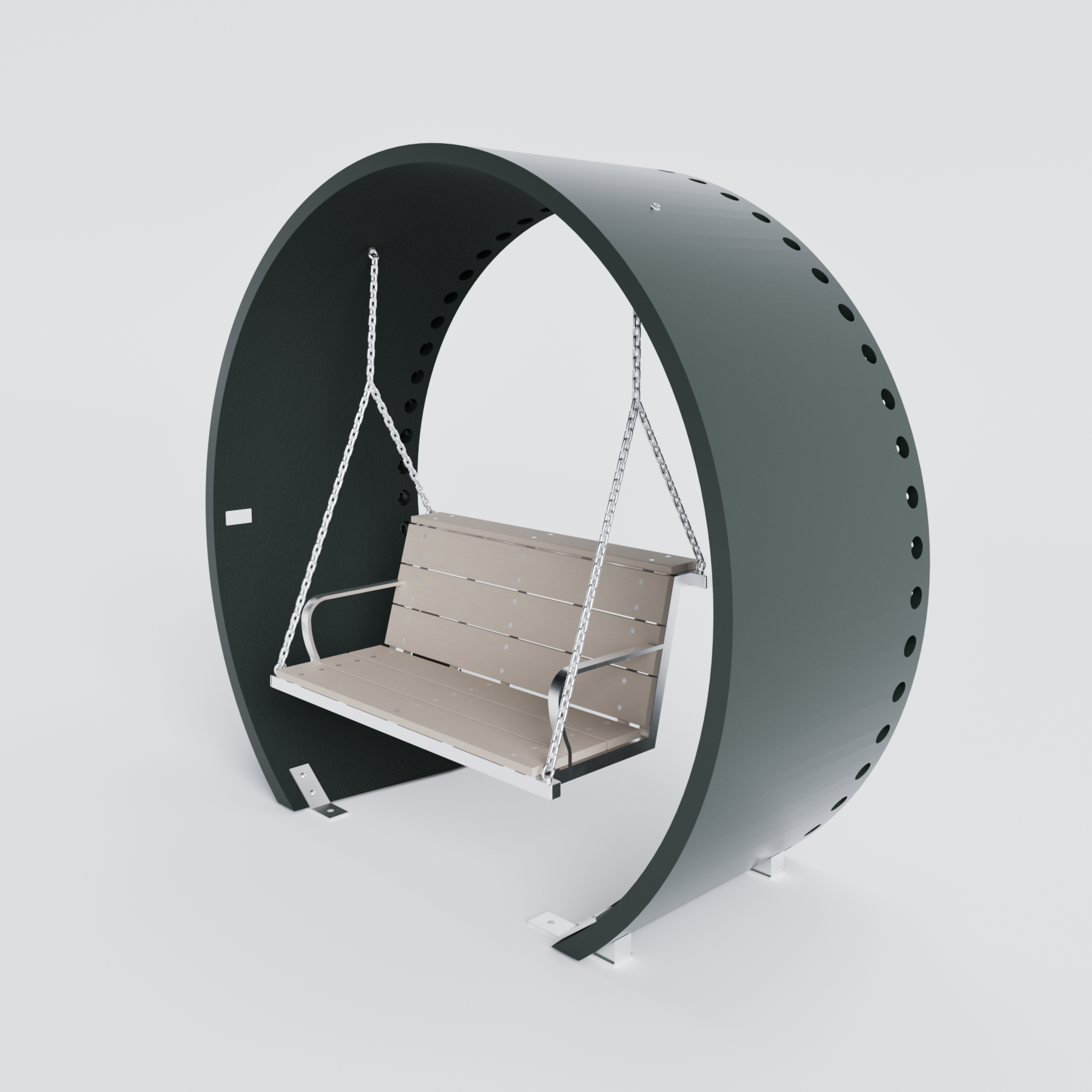 Wind Turbine Blade Covered Bench Swing Jasper