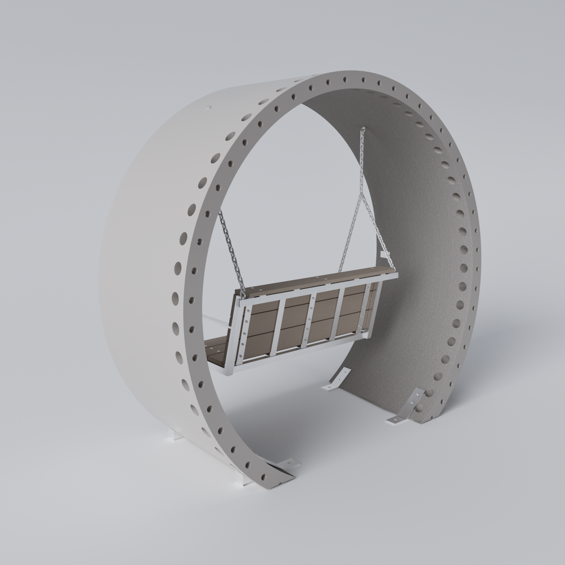 Wind Turbine Blade Covered Bench Swing Skyline Steel