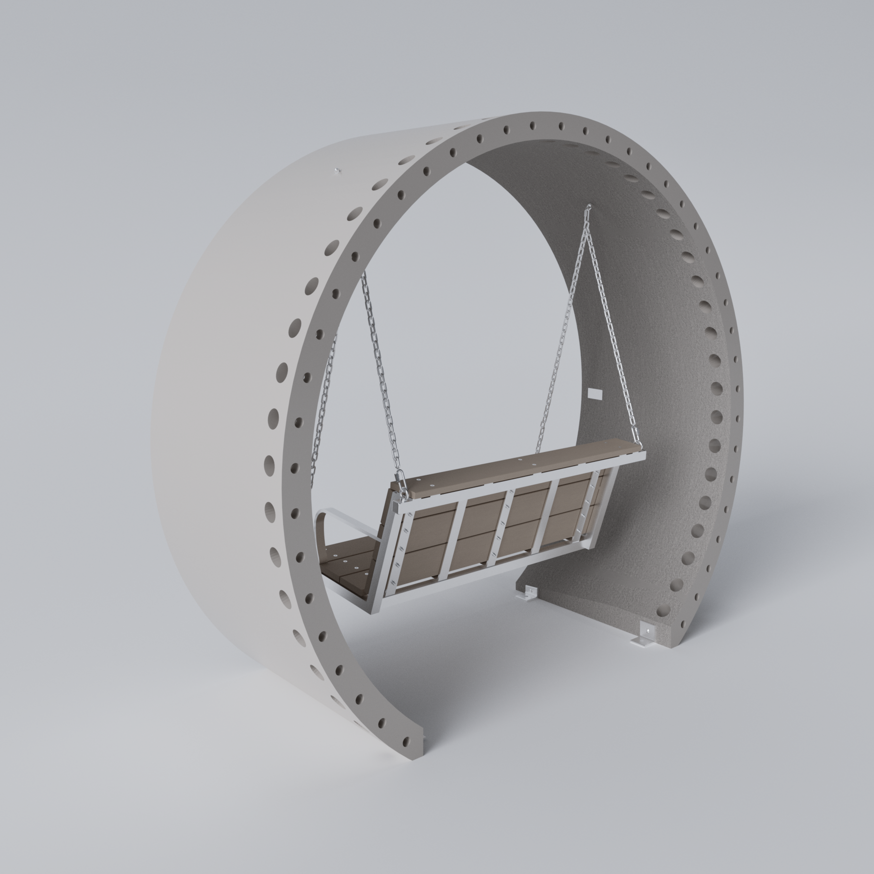 Wind Turbine Blade Covered Bench Swing Skyline Steel