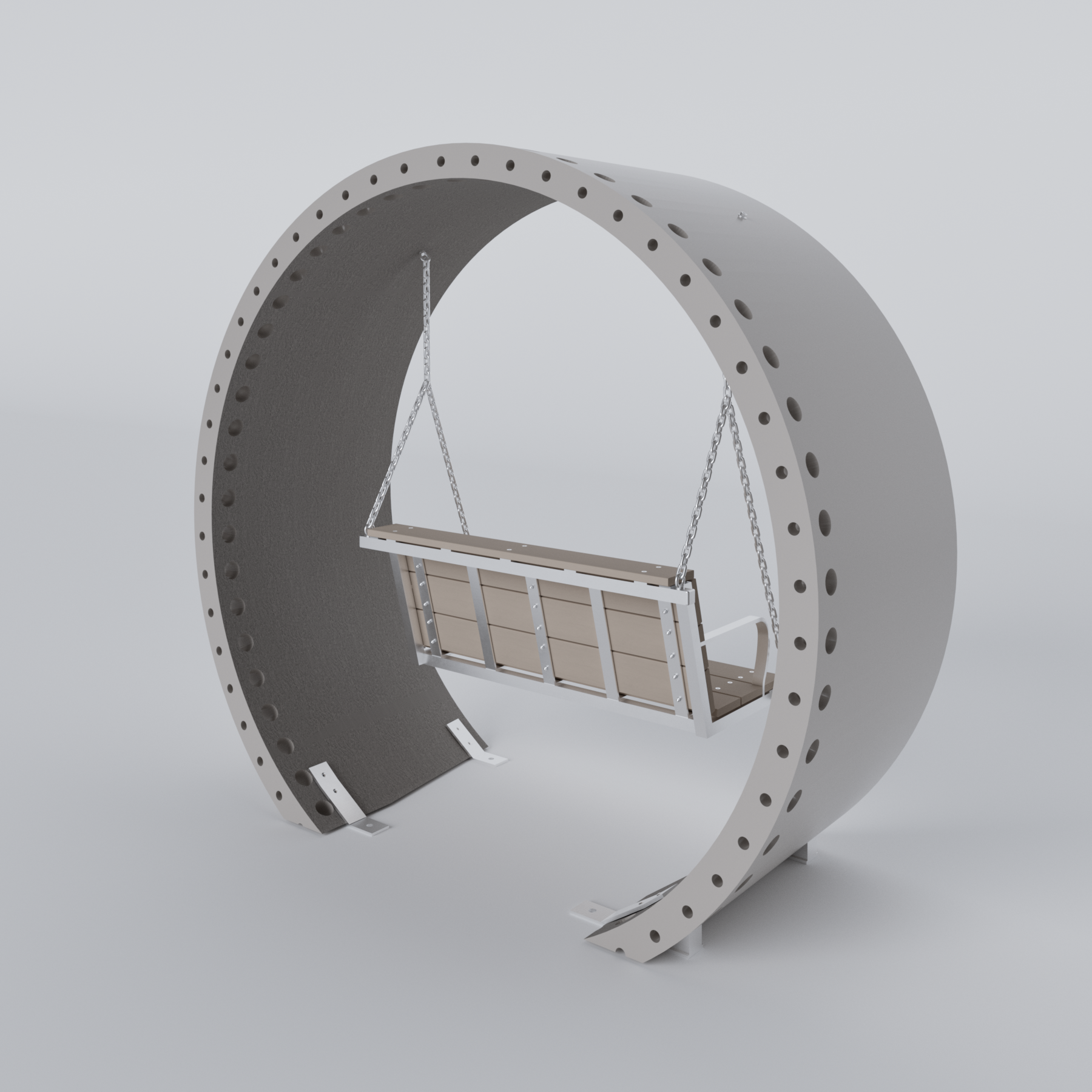 Wind Turbine Blade Covered Bench Swing Skyline Steel