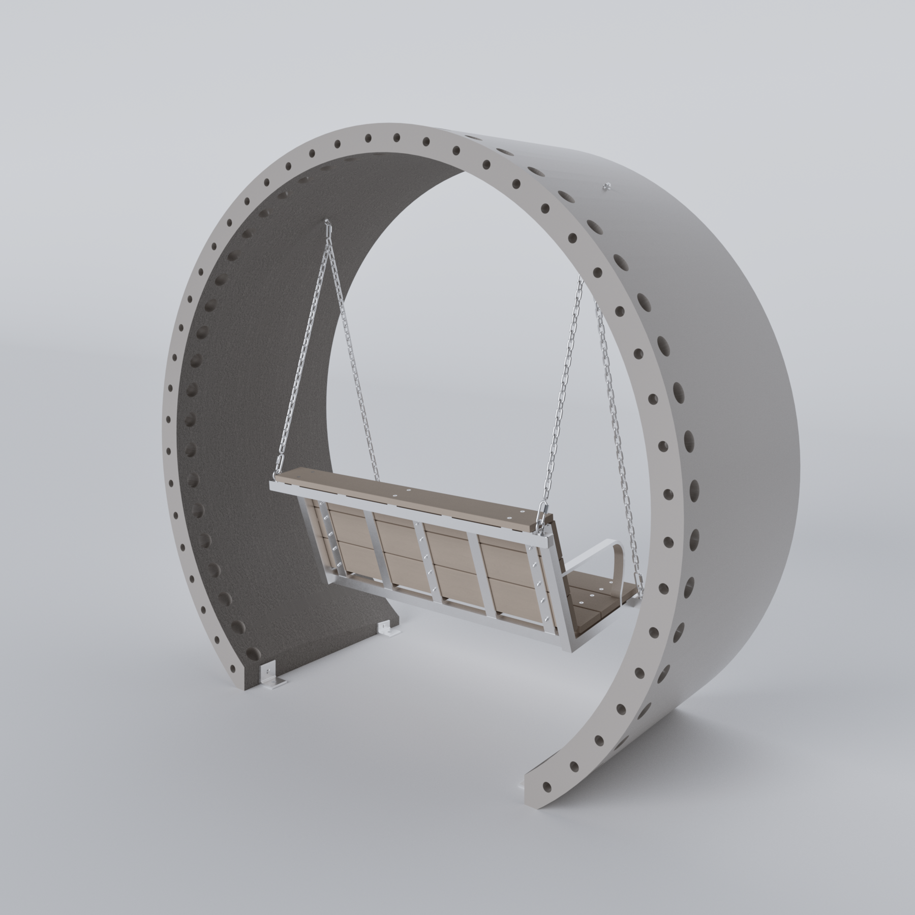 Wind Turbine Blade Covered Bench Swing Skyline Steel