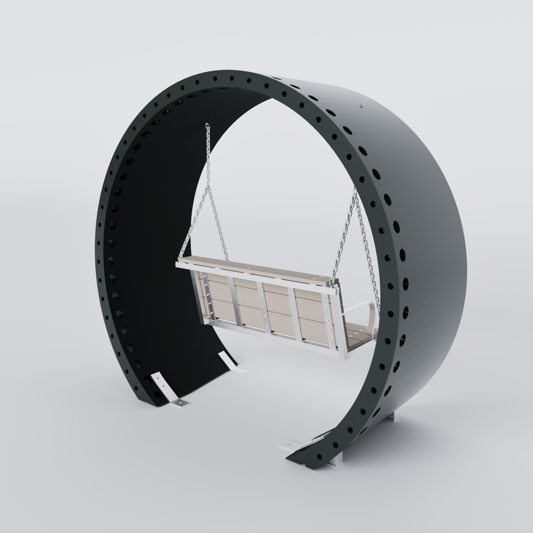 Wind Turbine Blade Covered Bench Swing Jasper