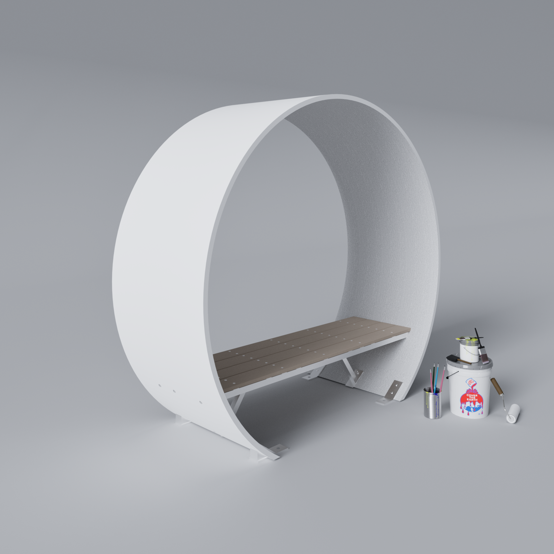 Wind Turbine Blade Covered Bench Primed