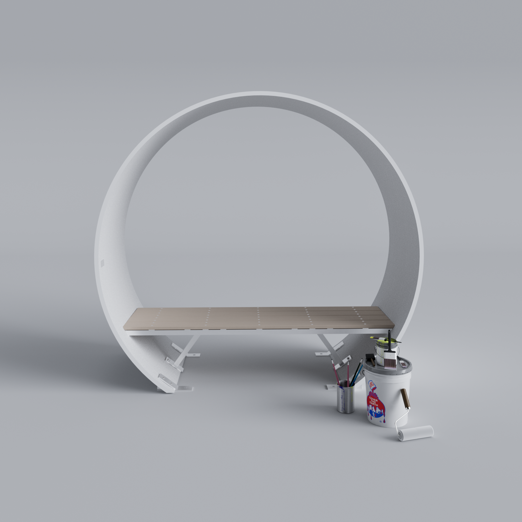 Wind Turbine Blade Covered Bench Primed