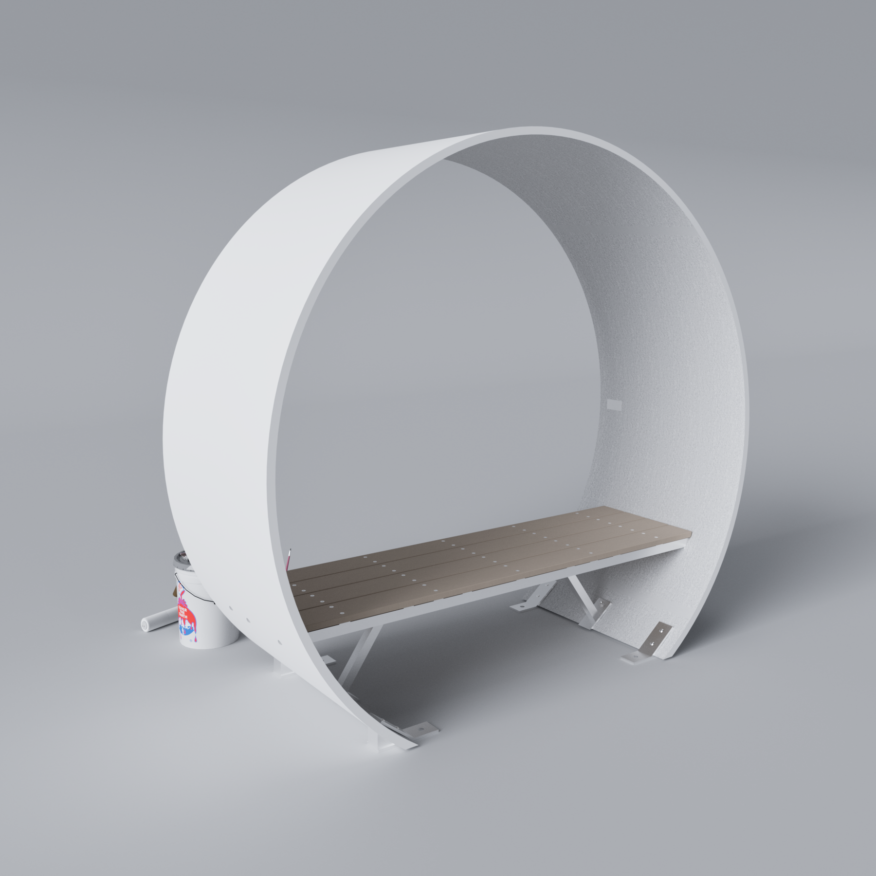 Wind Turbine Blade Covered Bench Primed