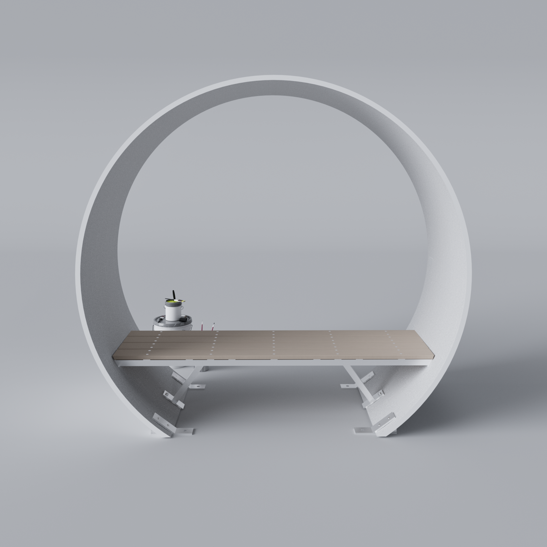 Wind Turbine Blade Covered Bench Primed