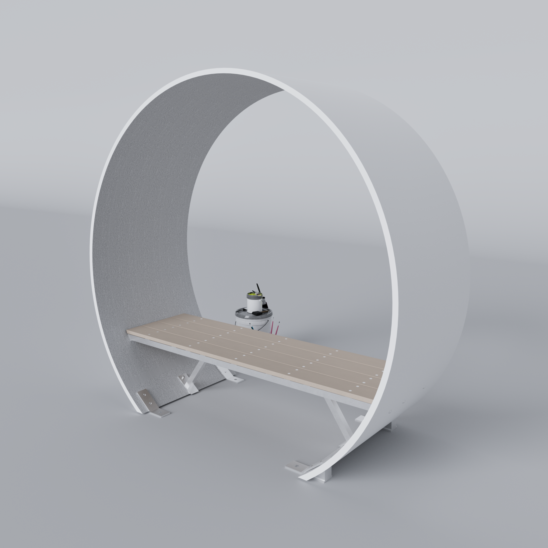 Wind Turbine Blade Covered Bench Primed