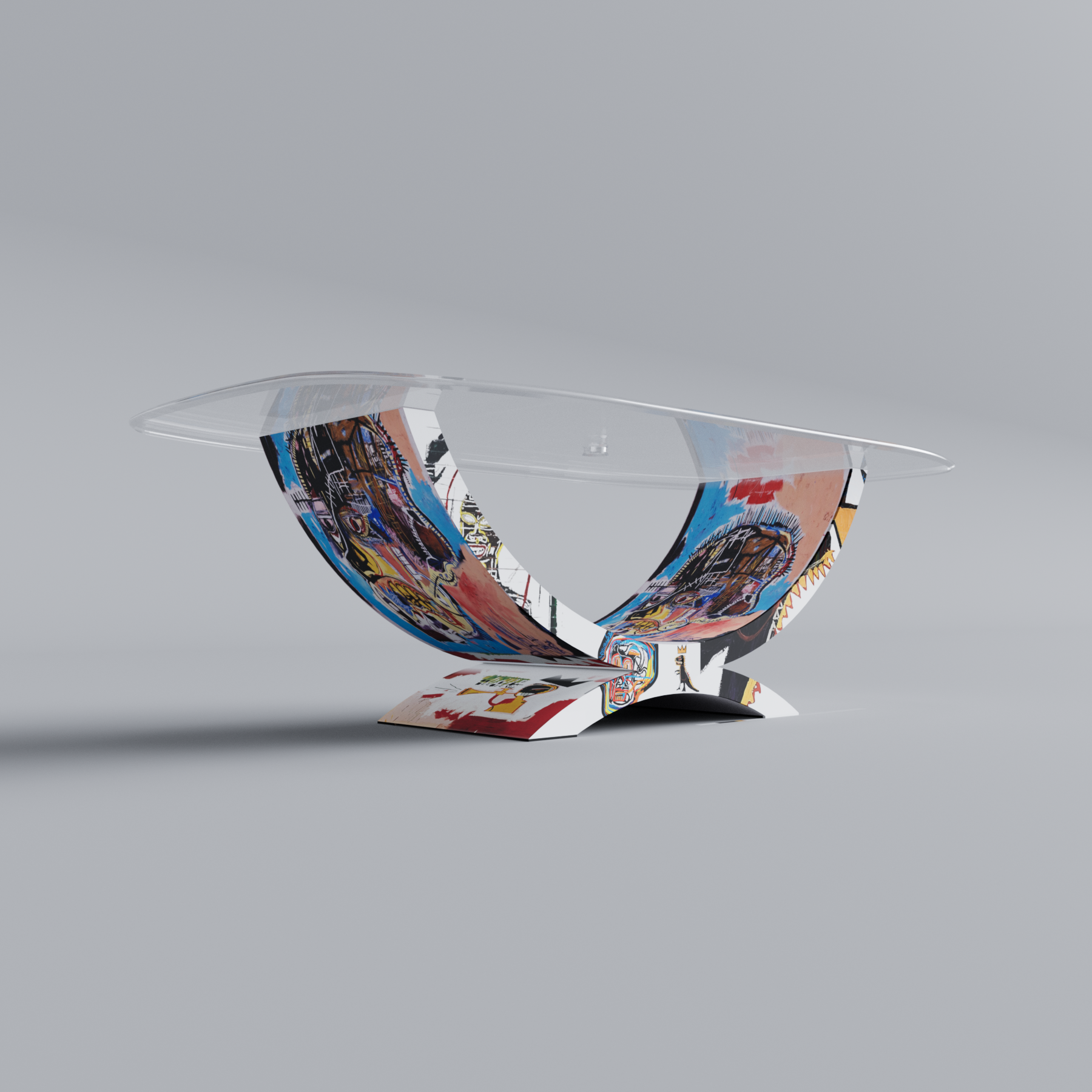 Modern Glacier Interior Luxury Office Table Wind Turbine Blade Matte White Primed