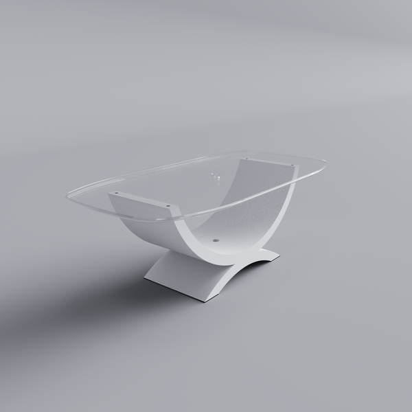 Modern Glacier Interior Luxury Office Table Wind Turbine Blade Matte White